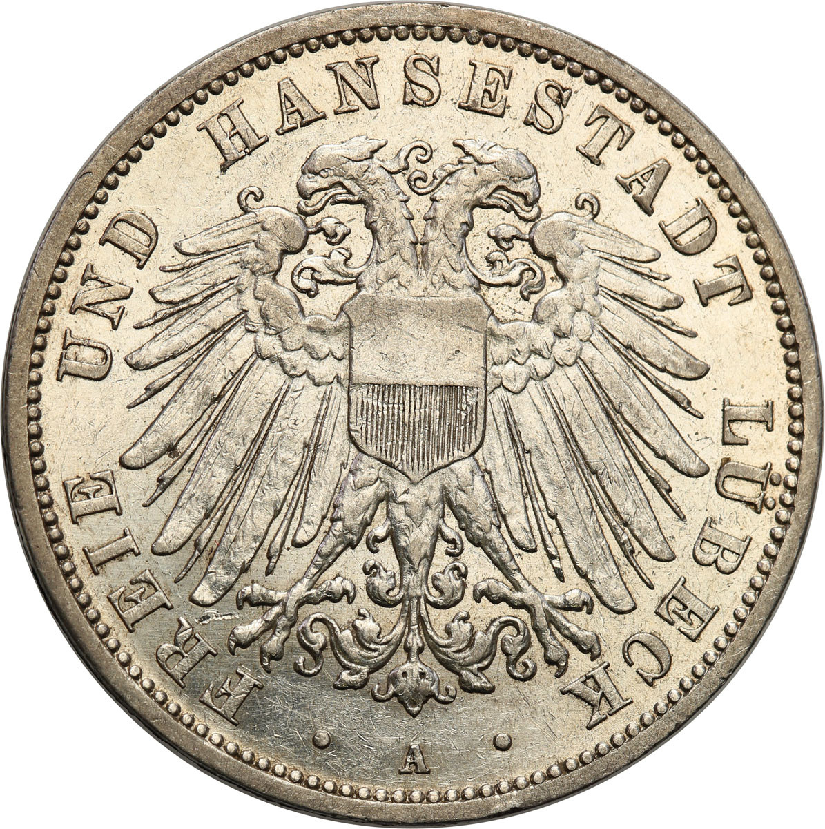 Niemcy, Lubeka. 3 marki 1911 A, Berlin - RZADKIE